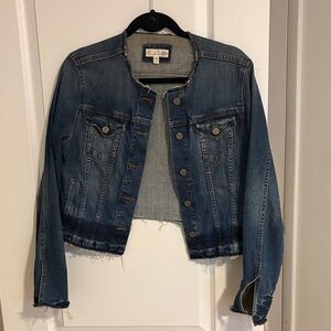 Loft S Distressed Blue Denim Jacket